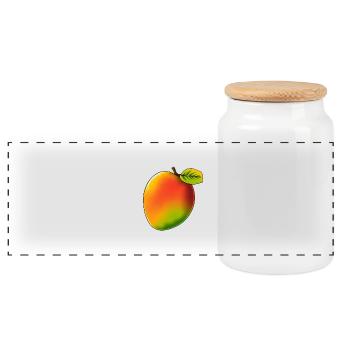 Mango - Comic-Stil - Panorama Keksdose mit Holzdeckel - Weiß - Vorne