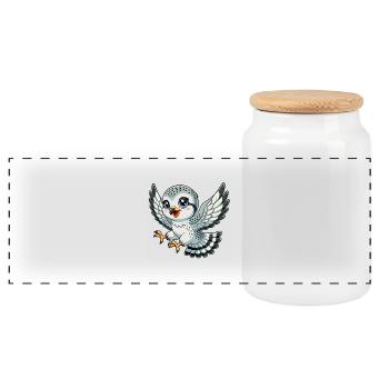 Enfant faucon - Boîte à biscuits avec couvercle en bois - blanc - Devant