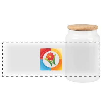 One Flower Peace - Panorama Keksdose mit Holzdeckel - Weiß - Vorne
