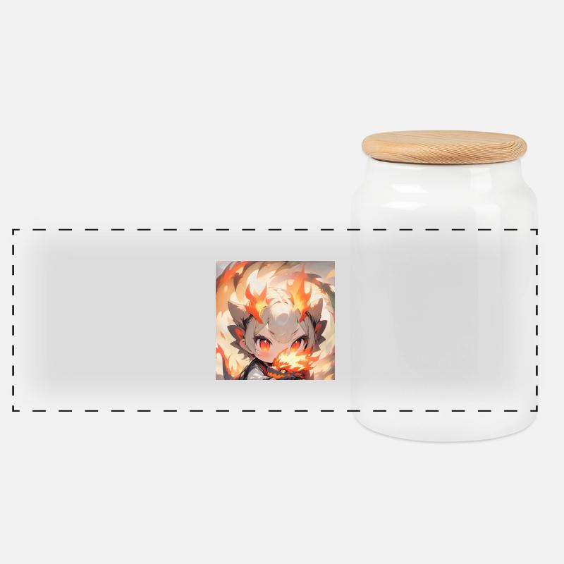 Drachenfeuer - Panorama Keksdose mit Holzdeckel - Weiß
