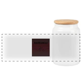 Brother's heart - Panoramic Cookie Jar with Wooden Lid - white - Front
