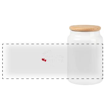 It's planned for September - pregnancy announcement - Panoramic Cookie Jar with Wooden Lid - white - Front