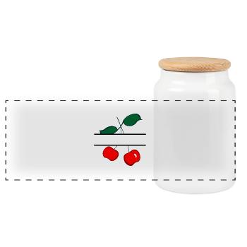 Bannière cerise - Boîte à biscuits avec couvercle en bois - blanc - Devant