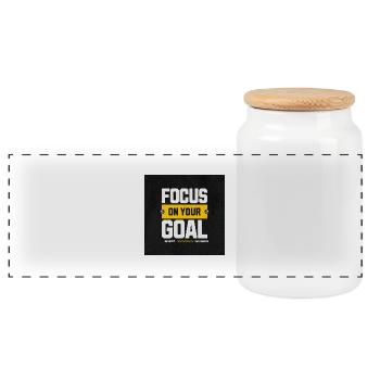 Motivational Gym Wear - Panoramic Cookie Jar with Wooden Lid - white - Front