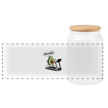 Avocardio - Boîte à biscuits avec couvercle en bois - blanc - Devant