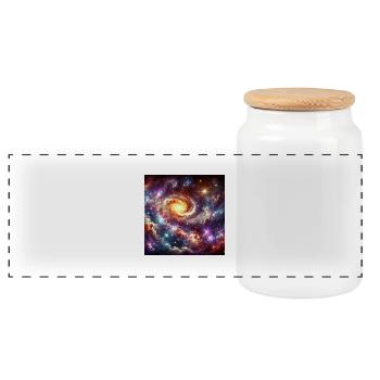 The Universe - Panorama Keksdose mit Holzdeckel - Weiß - Vorne