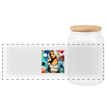 Femme d’affaires élégante - Boîte à biscuits avec couvercle en bois - blanc - Devant