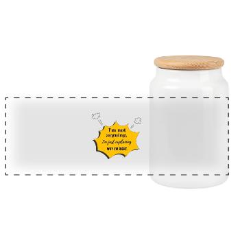 Funny I’m Not Arguing Sarcastic Quote Design - Panoramic Cookie Jar with Wooden Lid - white - Front