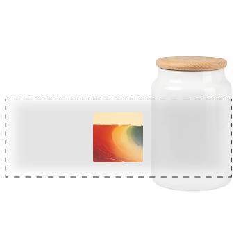 The perfect wave on your shirt. - Panoramic Cookie Jar with Wooden Lid - white - Front