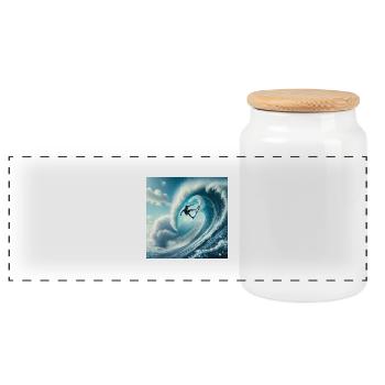 Ride the freedom - Panoramic Cookie Jar with Wooden Lid - white - Front
