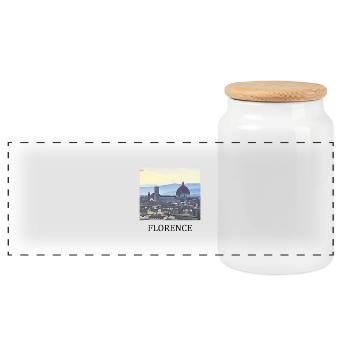 Florence - Boîte à biscuits avec couvercle en bois - blanc - Devant