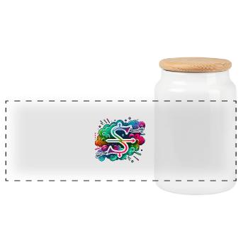 Zodiaque Sagittaire - Boîte à biscuits avec couvercle en bois - blanc - Devant