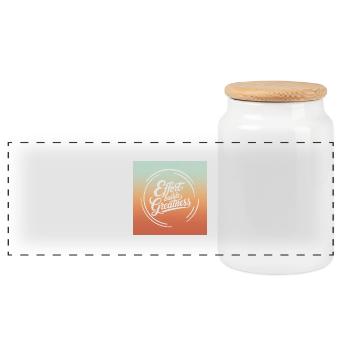 Effort Builds Greatness Quote - Panoramic Cookie Jar with Wooden Lid - white - Front
