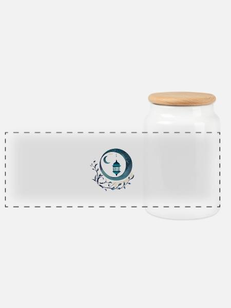 Ramadan Geschenk Eid Mubarak Islam Allah Muslim - Panorama Keksdose mit Holzdeckel - Weiß