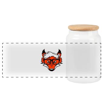 Fox Nerd Lunettes à monture en corne Geek Smart Intelligent Cool - Boîte à biscuits avec couvercle en bois - blanc - Devant