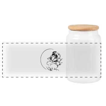 mom love you mom Flowers Women Valentine day - Panoramic Cookie Jar with Wooden Lid - white - Front