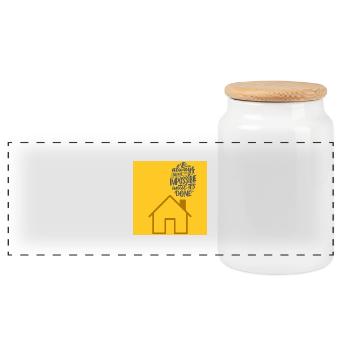 "It Always Seems Impossible Motivational Quote" - Panoramic Cookie Jar with Wooden Lid - white - Front