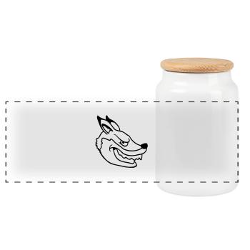 Renard, Mauvais œil, Dangereux, Renard roux, Animal sauvage - Boîte à biscuits avec couvercle en bois - blanc - Devant