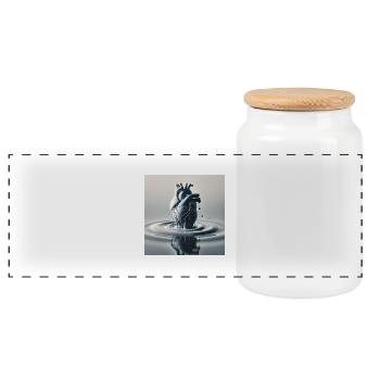 Melting longing - Panoramic Cookie Jar with Wooden Lid - white - Front