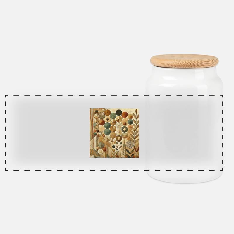 Geometrie der Natur - Panorama Keksdose mit Holzdeckel - Weiß