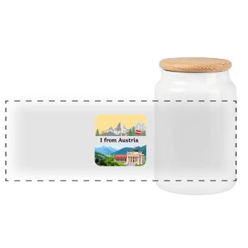 WUNDERSCHÖN ÖSTERREICH - Panorama Keksdose mit Holzdeckel - Weiß - Vorne