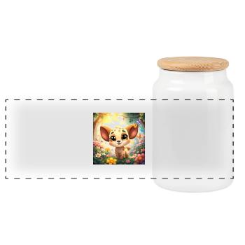 Sweet F - Panorama Keksdose mit Holzdeckel - Weiß - Vorne