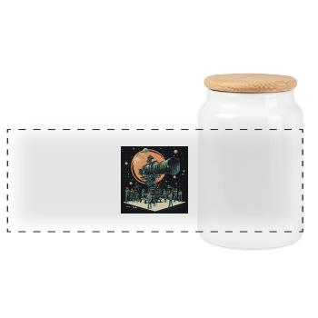 Camera stars - Panorama Keksdose mit Holzdeckel - Weiß - Vorne