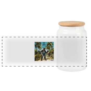 FTS - Panoramic Cookie Jar with Wooden Lid - white - Front