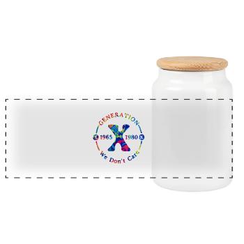 Génération X Rester fort Citation positive Mignon des années 80 - Boîte à biscuits avec couvercle en bois - blanc - Devant