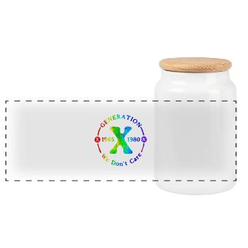 Génération X Rester fort Citation positive Mignon des années 80 - Boîte à biscuits avec couvercle en bois - blanc - Devant