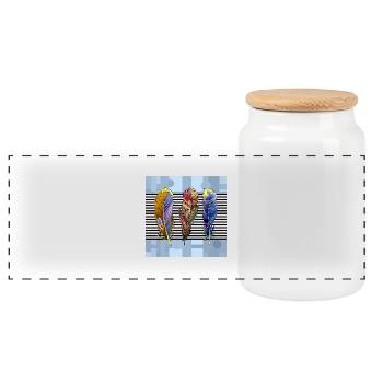 Stylo - Boîte à biscuits avec couvercle en bois - blanc - Devant