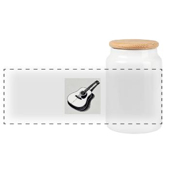 Guitare - Vintage - Country - Band - Liberté - Boîte à biscuits avec couvercle en bois - blanc - Devant