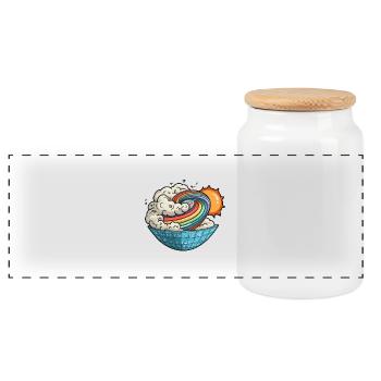 Vortex Solaire Mathématique - Boîte à biscuits avec couvercle en bois - blanc - Devant