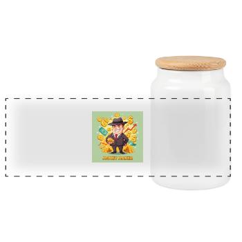 Gagner de l’argent : stratégies pour réussir financièrement - Boîte à biscuits avec couvercle en bois - blanc - Devant