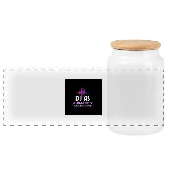 Dj as - Panoramic Cookie Jar with Wooden Lid - white - Front