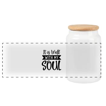 C’est bien - Boîte à biscuits avec couvercle en bois - blanc - Devant