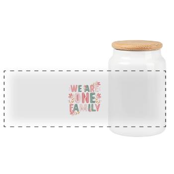 🌈 We Are One Family – Colorful Unity Tee 🌈 - Panoramic Cookie Jar with Wooden Lid - white - Front