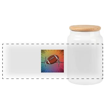 Touché! La fascination du football américain - Boîte à biscuits avec couvercle en bois - blanc - Devant