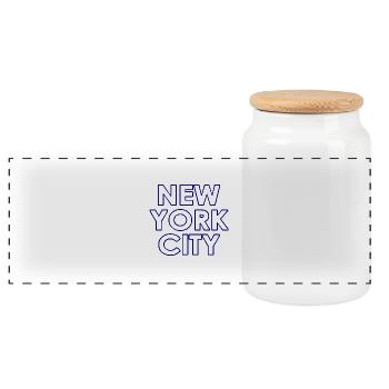New York City - NYC - NY - Manhattan - Brooklyn - Panorama Keksdose mit Holzdeckel - Weiß - Vorne