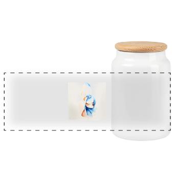 Women's Art - Panoramic Cookie Jar with Wooden Lid - white - Front