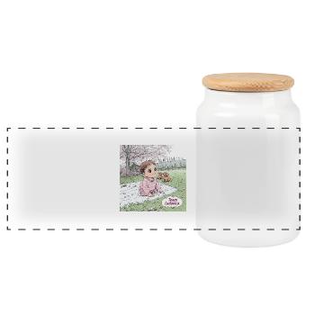 Frühling - Panorama Keksdose mit Holzdeckel - Weiß - Vorne