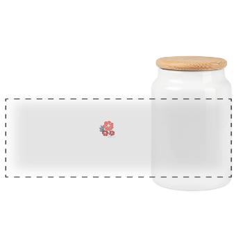 Letter r minimalist flowers - Panoramic Cookie Jar with Wooden Lid - white - Front
