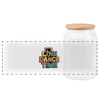 Line Dance Time Line Dancing meine Passion - Panorama Keksdose mit Holzdeckel - Weiß - Vorne