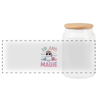 19 ans de magie - Boîte à biscuits avec couvercle en bois - blanc - Devant
