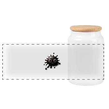 Tache d’encre - Boîte à biscuits avec couvercle en bois - blanc - Devant