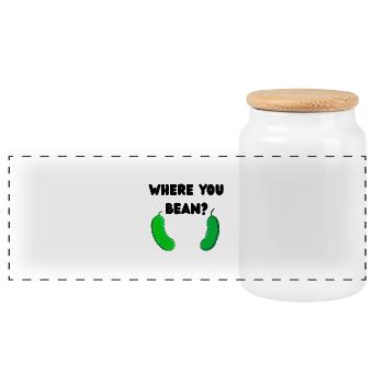 Where you bean - Panorama Keksdose mit Holzdeckel - Weiß - Vorne