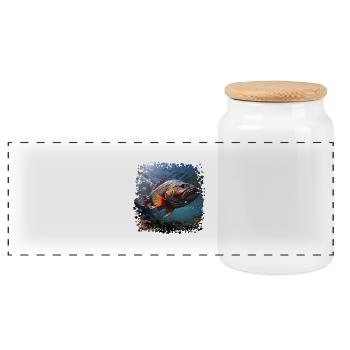 A capital perch - Panoramic Cookie Jar with Wooden Lid - white - Front