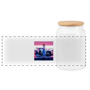N-dless Nights: Anime Race day - Panoramic Cookie Jar with Wooden Lid - white - Front
