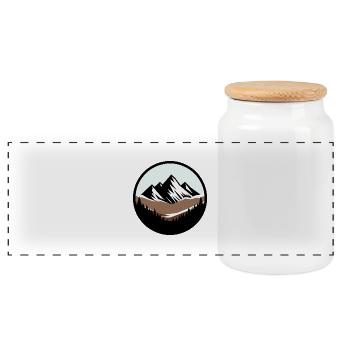 The mountain is calling - Panoramic Cookie Jar with Wooden Lid - white - Front