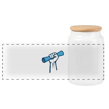 logo blanc2 - Boîte à biscuits avec couvercle en bois - blanc - Devant